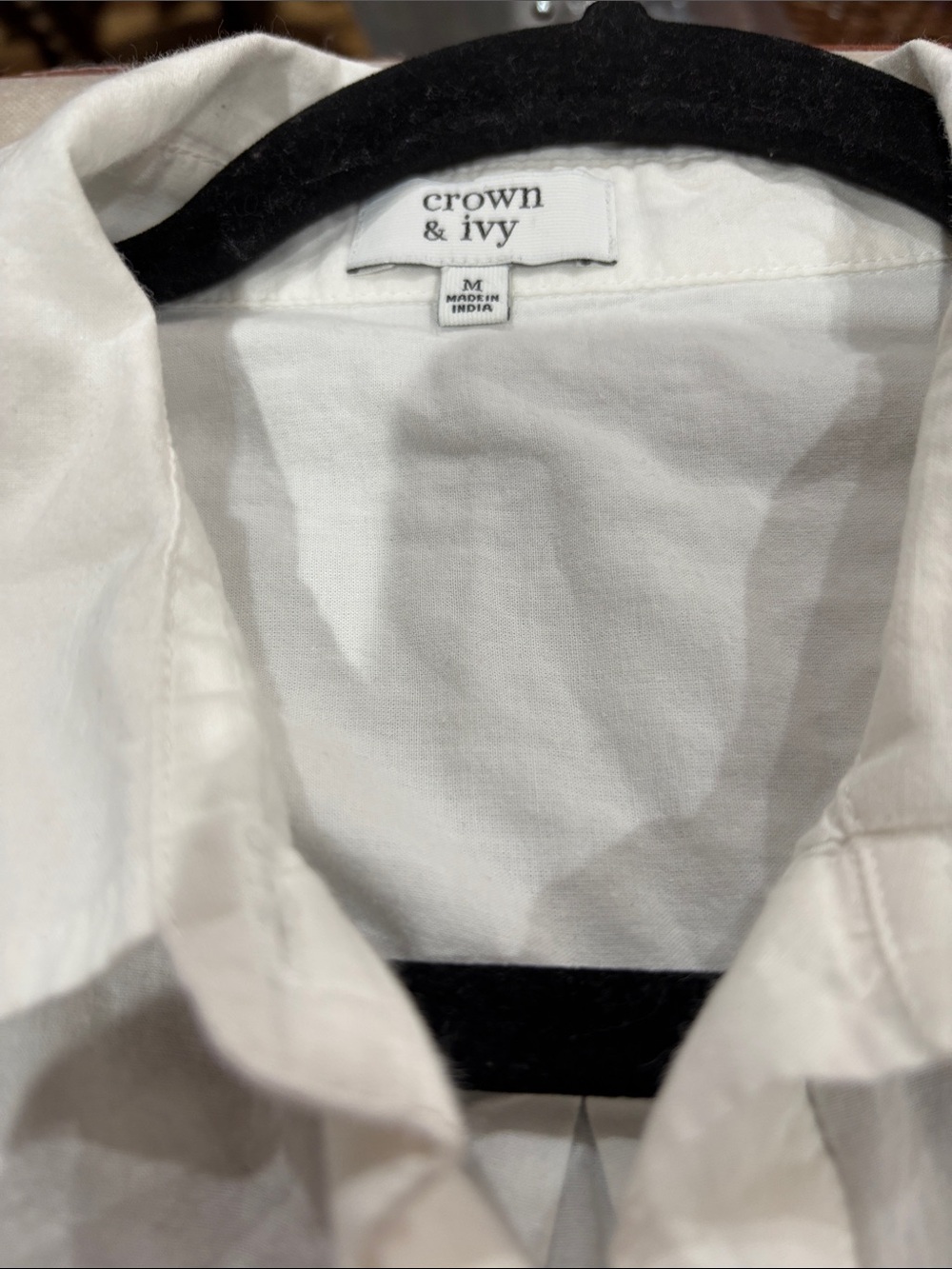 crown & ivy White Button-Front Shirt